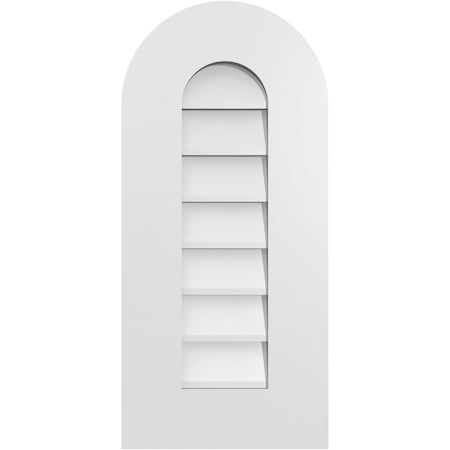 Ekena Millwork Round Top Surface Mount PVC Gable Vent: Non-Functional, w/ 3-1/2"W x 1"P Standard Frame, 12"W x 26"H GVPRT12X2601SN